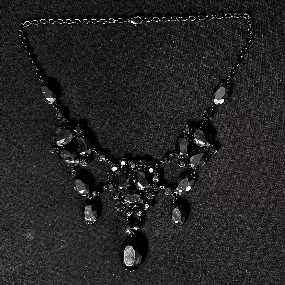 Sophisticated Black Crystal Necklace